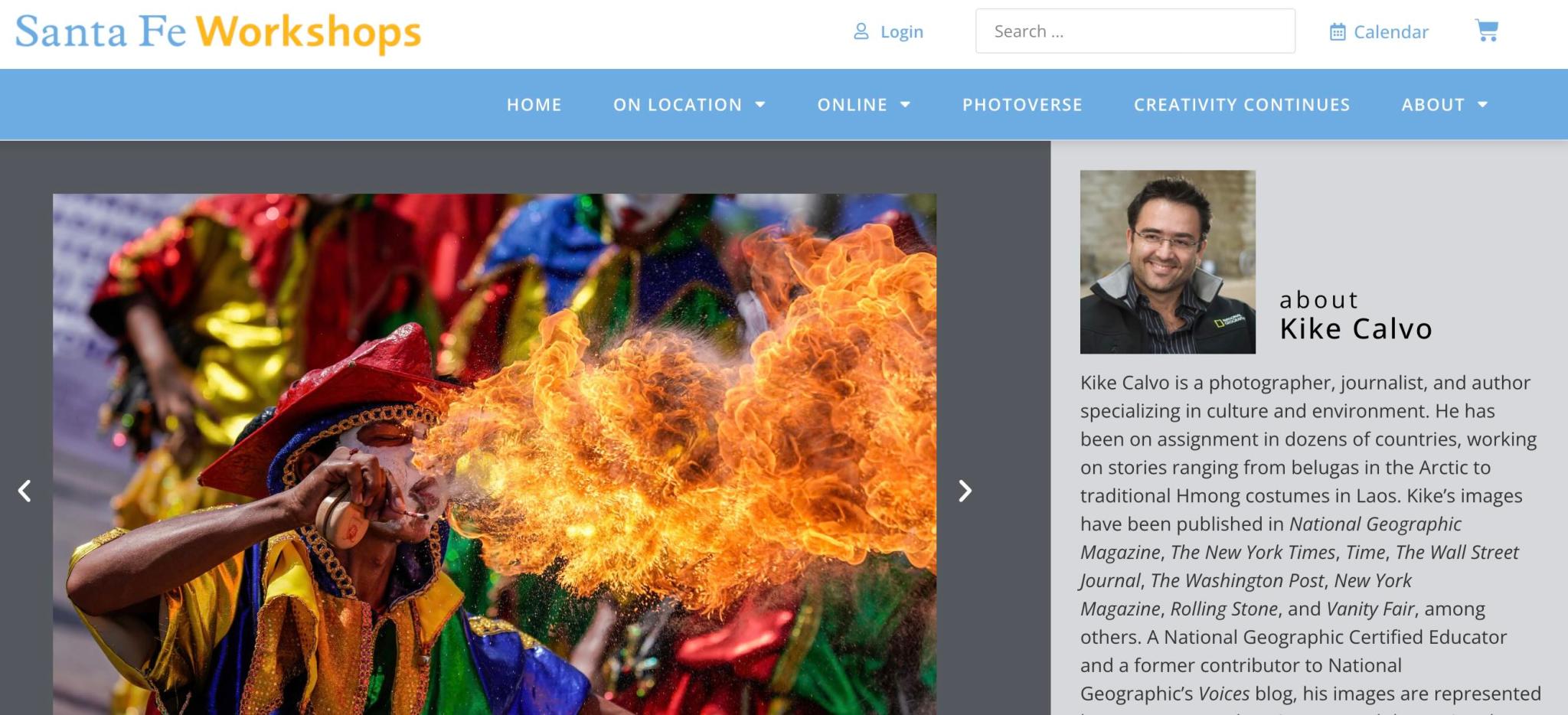 Santa Fe Workshops is thrilled to present an exclusive photographic journey through Colombia, led by renowned photographer Kike Calvo. This workshop strikes the perfect balance between adventure and learning, offering unparalleled access to some of the country's most iconic events and locations.